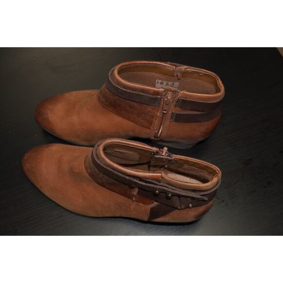 Clarks Spye Comet Brown Leather Ankle Booties Women’s 5.5 / EU 35.5 - Picture 5 of 13